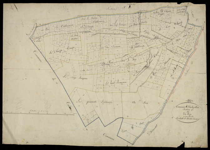 Plan du cadastre napoléonien - Puchevillers : Bois (Le), E