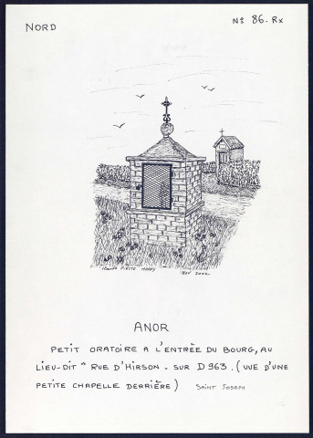 Anor (Nord) : petit oratoire à l'entrée du bourg - (Reproduction interdite sans autorisation - © Claude Piette)