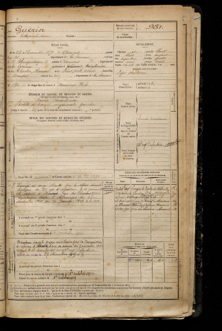 Guérin, Edouard Léon, né le 23 novembre 1872 à Amiens (Somme), classe 1892, matricule n° 981, Bureau de recrutement d'Amiens