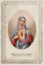 Image pieuse dentelle. Marie est la mère de Jésus, Jésus la faite notre mère. Coeur immaculé de Marie. Souvenir d'Alice Dupuis du 1er janvier 1891