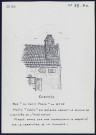 Chepoix (Oise) : croix en briques ornant la souche de cheminée d'une habitation - (Reproduction interdite sans autorisation - © Claude Piette)