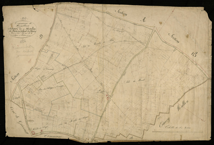 Plan du cadastre napoléonien - Hombleux : Moulin de Pain (Le) ; Fond du Mesnil (Le), C