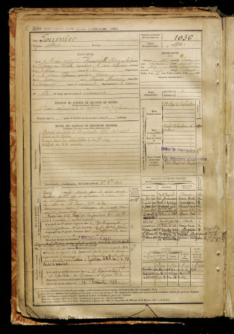 Fournier, Albert, né le 04 mars 1877 à Hodeng-au-Bosc (Seine-Maritime), classe 1897, matricule n° 1036, Bureau de recrutement d'Amiens
