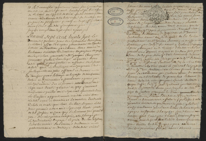 Doullens. Délibérations de l'échevinage