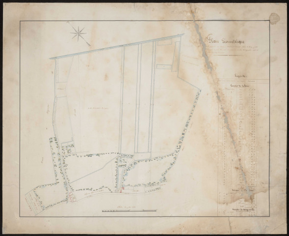 Plan de la propriété de Madame Devismes-Flacourt située à Gouy, partie sur le terroir de Cahon et partie sur ceux de Cambron & Saigneville, copié sur les atlas des dites communes