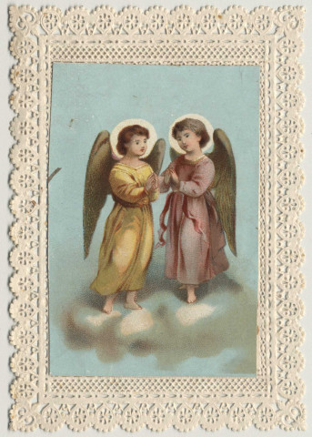 Image pieuse dentelle. Des anges