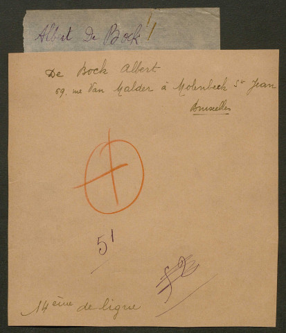Témoignage de De Bock, Albert et correspondance avec Jacques Péricard