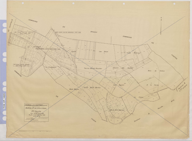 Plan du cadastre rénové - Courcelles-sous-Thoix : section A1