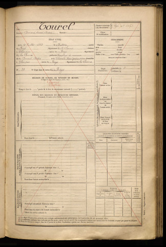 Tourel, Armand Ernest Arsène, né le 19 juillet 1868 à Balâtre (Somme), classe 1888, matricule n° 798 (ajourné), Bureau de recrutement de Péronne
