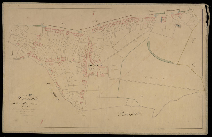 Plan du cadastre napoléonien - Prouville : Village (Le), D2