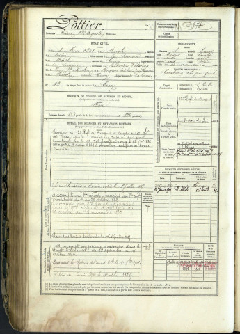 Pottier, Désiré François Augustin, né le 8 mai 1861 à Le Boisle (Somme, France), classe 1881, matricule n° 278, Bureau de recrutement d'Abbeville