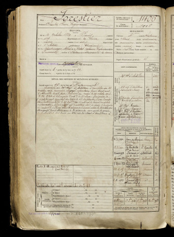 Forestier, Charles Henri Eugène, né le 10 octobre 1889 à Paris (Paris), classe 1909, matricule n° 1406, Bureau de recrutement d'Abbeville