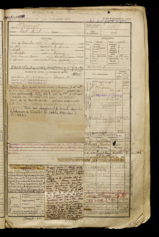 Deyret, Paul Marcel, né le 10 novembre 1896 à Amiens (Somme), classe 1916, matricule n° 1027, Bureau de recrutement d'Amiens
