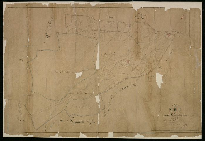 Plan du cadastre napoléonien - Nurlu : Bois de la Ville (Le), C