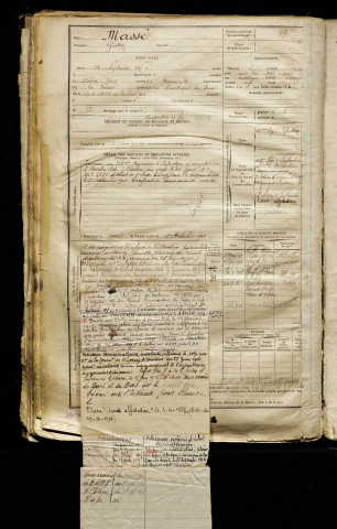 Massé, Gaston, né le 24 septembre 1885, classe 1905, matricule n° 69, Bureau de recrutement d'Abbeville