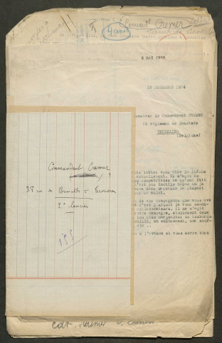 Témoignage de Crémer (Commandant) et correspondance avec Jacques Péricard