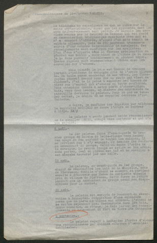 Témoignage de Baesens, A. (Lieutenant) et correspondance avec Jacques Péricard