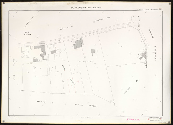 Plan du cadastre rénové - Domléger-Longvillers : section D6