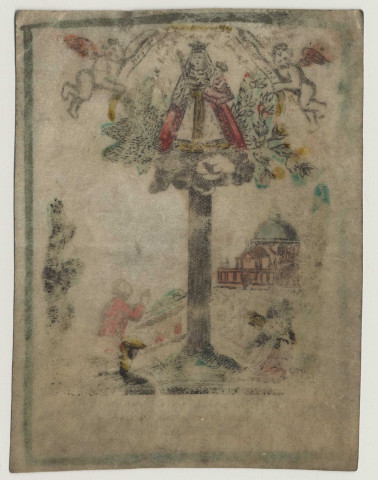 Image pieuse dédiée à la Vierge Marie et l'Enfant Jésus