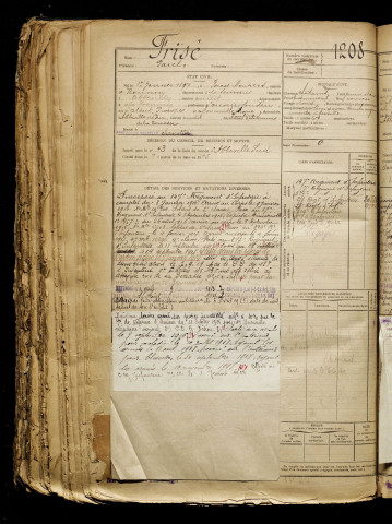 Frisé, Paul, né le 01 janvier 1897 à Forest-Montiers (Somme), classe 1917, matricule n° 1208, Bureau de recrutement d'Abbeville