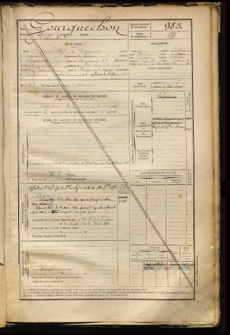 Gourguechon, Georges Gomer Bernardin, né le 01 novembre 1865 à Argoeuves (Somme), classe 1885, matricule n° 983, Bureau de recrutement d'Amiens