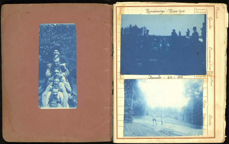 Album photographique constitué sur un cahier de notes techniques de Louis Paul Morin