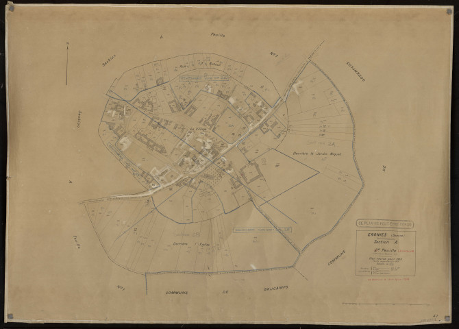 Plan du cadastre rénové - Ergnies : section A