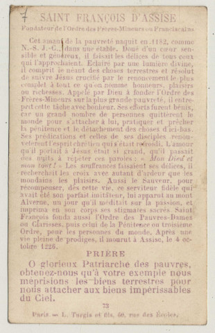 Saint François d'Assise. La stigmatisation de saint François d'Assise