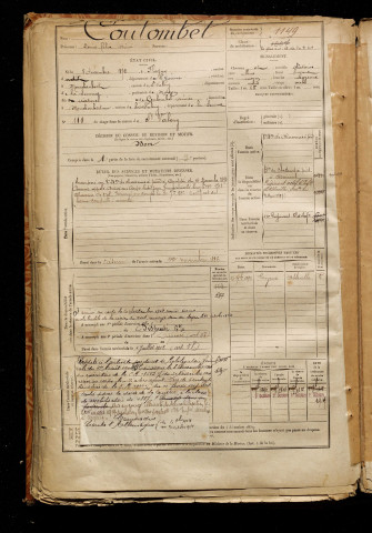 Coulombel, Louis Félix Aimé, né le 08 décembre 1872 à Flogny-la-Chapelle (Yonne), classe 1892, matricule n° 1149, Bureau de recrutement d'Abbeville