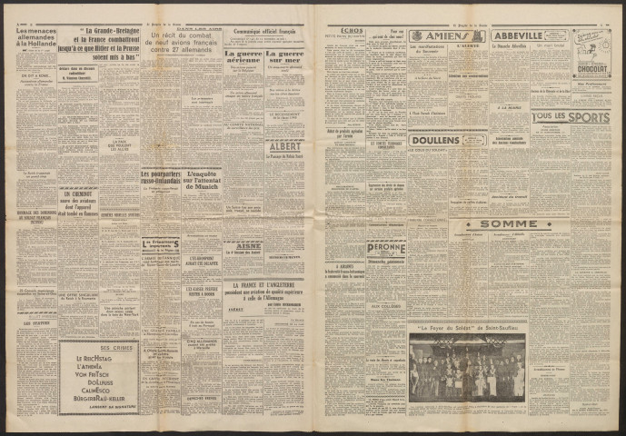 Le Progrès de la Somme, numéro 21968, 13 novembre 1939