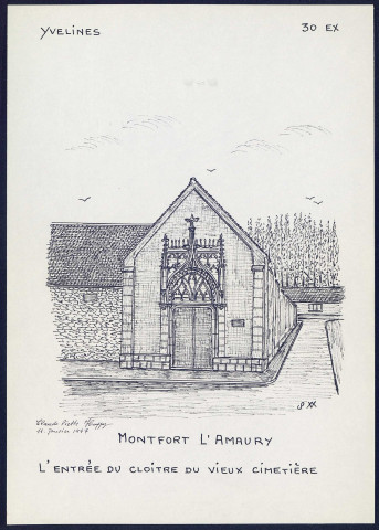 Montfort-L'Amaury (Yvelines) : l'entrée du cloître du vieux cimetière - (Reproduction interdite sans autorisation - © Claude Piette)