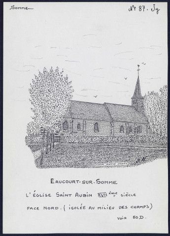 Eaucourt-sur-Somme : église Saint-Aubin - (Reproduction interdite sans autorisation - © Claude Piette)