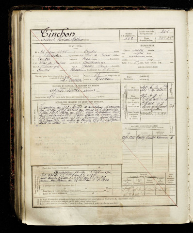 Tinchon, Albert Hilaire Mathias, né le 24 février 1898 à Contes (Pas-de-Calais), classe 1918, matricule n° 541, Bureau de recrutement d'Amiens