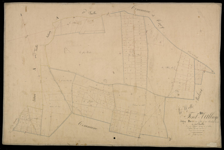Plan du cadastre napoléonien - Forest-L'abbaye (Forêt l'Abbaye) : Patis (Les) ; Moulin Jean Gris (Le), B