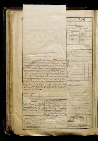 Gilbert, André, né le 21 avril 1898 à Vailly-sur-Aisne (Aisne), classe 1918, matricule n° 752, Bureau de recrutement d'Amiens