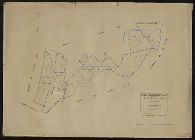Plan du cadastre rénové - Sailly-Flibeaucourt : section B2