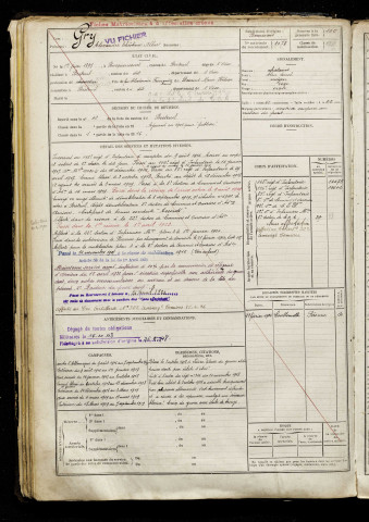 Gry, Alexandre Théotime Albert, né le 01 juin 1897 à Rocquencourt (Oise), classe 1917, matricule n° 1078, Bureau de recrutement de Péronne