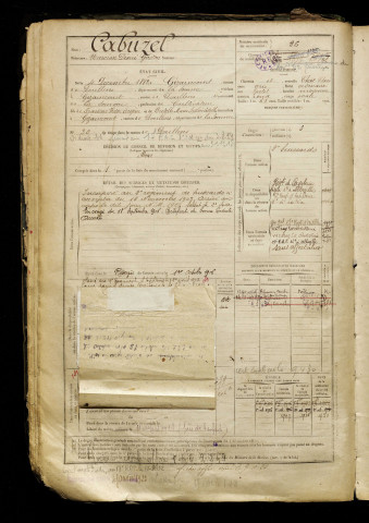 Cabuzel, Narcisse Désiré Gaston, né le 04 décembre 1882 à Gézaincourt (Somme), classe 1902, matricule n° 26, Bureau de recrutement d'Abbeville