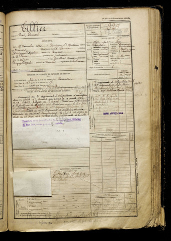 Tillier, René Edouard, né le 19 novembre 1898 à Buigny-Saint-Maclou (Somme), classe 1918, matricule n° 329, Bureau de recrutement d'Abbeville