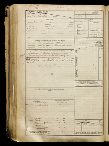 Cagny, Victor Louis Auguste, né le 23 février 1893, classe 1913, matricule n° 466, Bureau de recrutement de Péronne