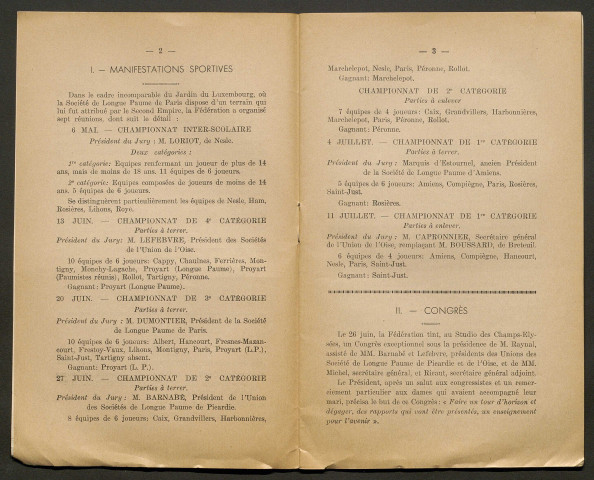 La longue paume à l'exposition internationale de Paris 1937 "Arts et techniques dans la vie moderne"