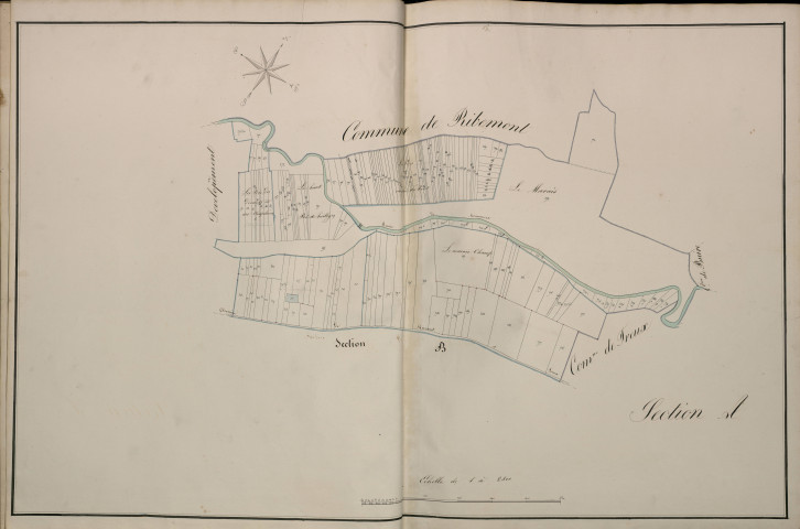 Plan du cadastre napoléonien - Atlas cantonal - Mericourt-L'abbe (Méricourt l'Abbé) : développement village et D2