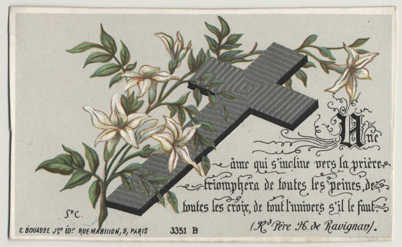 Âme qui s'incline vers la prière triomphera de toutes les peines, de toutes les croix, de tout l'univers s'il le faut. La Croix rédemptrice