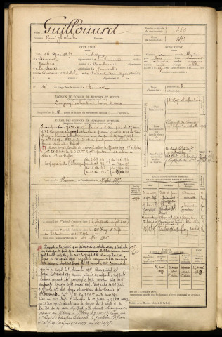 Guillouard, Henri Joseph Charles, né le 16 mai 1873 à Saint-Ouen (Somme), classe 1894, matricule n° 280, Bureau de recrutement d'Abbeville