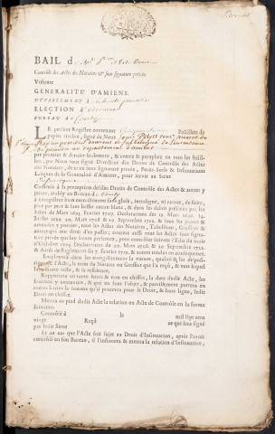Contrôle des actes du bureau de Conty pour la période du 28 novembre 1723 au 7 mars 1725