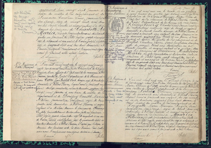 Villers-Faucon : naissances, mariages, décès (1901-1902) - Table décennale des naissances, mariages, décès (1893-1902)