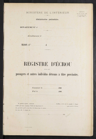 Maison d'arrêt d'Amiens. Passagers. Registre d'écrou : numéros 1 à 995. 27 décembre 1917 - 30 octobre 1923