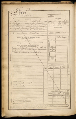 Sével, Emile Théophile, né le 19 février 1866 à Authieule (Somme), classe 1886, matricule n° 56, Bureau de recrutement d'Abbeville