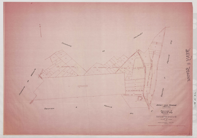 Plan du cadastre rénové - Bray-sur-somme : section X2