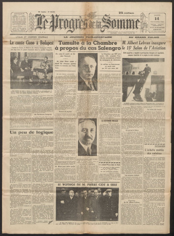 Le Progrès de la Somme, numéro 20884, 14 novembre 1936